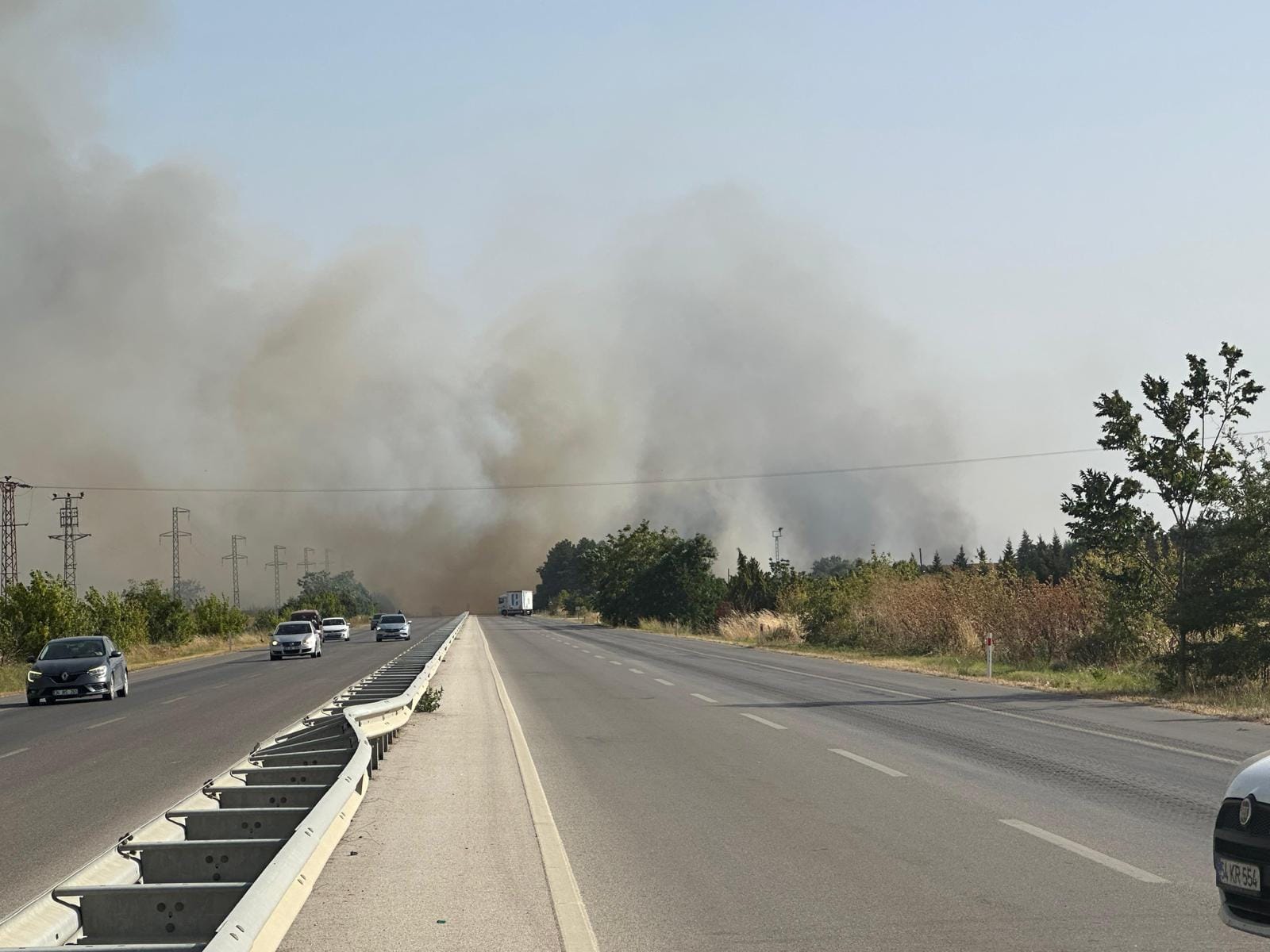 Babaeski-Karamesutlu arası YANGIN