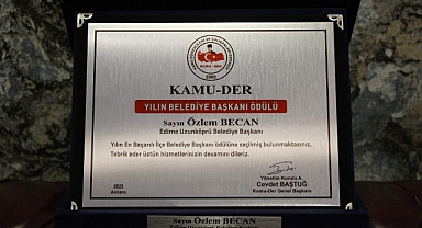 Trakya'nın Tek Kadın Belediye Başkanı Özlem Becan'a Prestijli Ödül