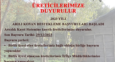 ‘Arılı Kovan Destekleme’ başvuruları başladı
