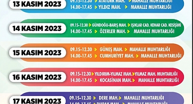 Mobil Atık Toplama Aracı haftalık programı