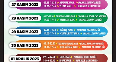 Mobil Atık Toplama Aracı haftalık programı yayınlandı.