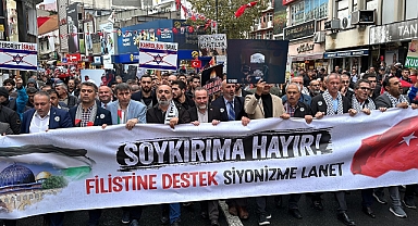 Tekirdağ'da Filistin'e destek yürüyüşü