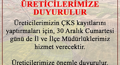 30 Aralık Cumartesi günü hizmet verilecek!