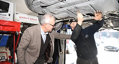 Başkan Helvacıoğlu'ndan sanayi esnafına ziyaret