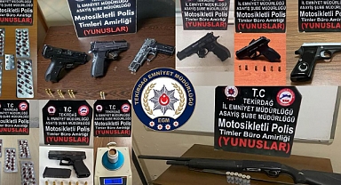 Çok sayıda silah ve uyuşturucu ele geçirildi