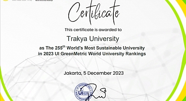 Trakya Üniversitesi, UI GreenMetric Sıralamasında 255. Sırada