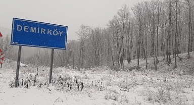 Demirköy beyaz örtüye büründü