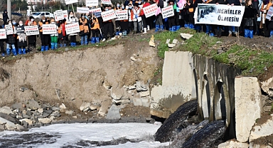 LÖSEV'den kirli akan Çorlu Deresi'nde 'Sen de kansere dur de' etkinliği