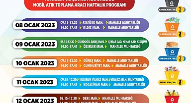 Mobil Atık Toplama Aracı Haftalık Programı