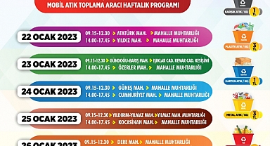 Mobil Atık Toplama Aracı Haftalık Programı