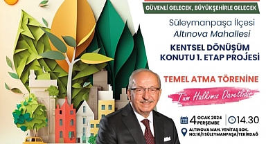 Temel Atma Töreni 4 Ocak'ta!