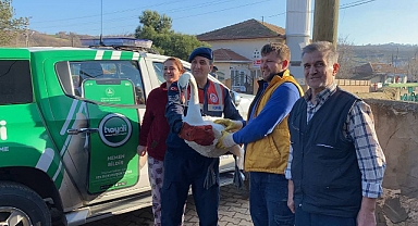 Bahçede bitkin bulunan kuğu, tedaviye alındı