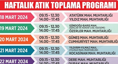 Lüleburgaz Belediyesi’nden Haftalık Atık Toplama Programı