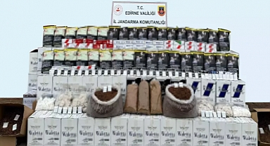 Edirne'de 1 milyon 735 bin makaron ve 107 kilo tütün ele geçirildi