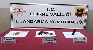 Edirne'de üzerinde silahla yakalanan şüpheliye işlem yapıldı