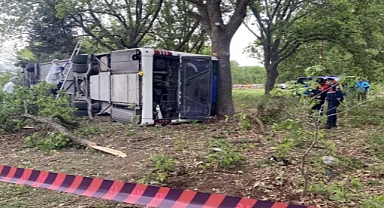 Kırklareli'de yolcu otobüsü devrildi: 11 yaralı