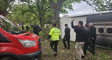 Kırklareli'de Yolcu Otobüsü Devrildi: 13 Yaralı