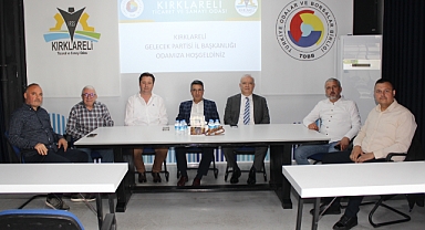 Gelecek Partisi Genel Başkan Yardımcısı Ferhat Esener, Kırklareli TSO'yu Ziyaret Etti