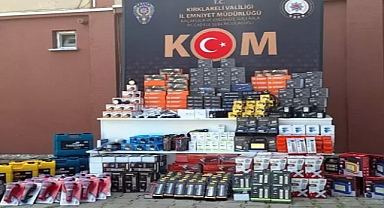 Kırklareli'nde kaçak elektronik eşya ve içki ele geçirildi