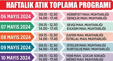 Mobil Atık Toplama Aracı Haftalık Programı