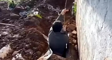 Asansör sistemi kurup, kaçak kazı yapan 4 şüpheliye gözaltı