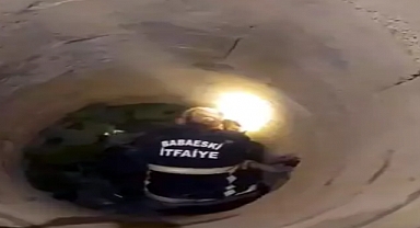 Kanala düşen kediyi itfaiye kurtardı