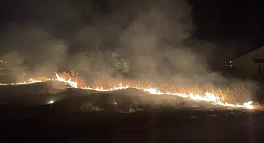 ÇOCUKLARIN ATTIĞI TORPİLDEN ÇIKAN OT YANGINI, EVLERE SIÇRAMADAN SÖNDÜRÜLDÜ