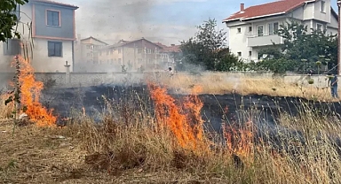 Ot yangını, çevredeki ev ve bahçelere sıçramadan söndürüldü