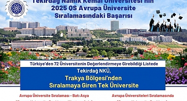 TEKİRDAĞ NAMIK KEMAL ÜNİVERSİTESİ'NİN '2025 QS AVRUPA ÜNİVERSİTE SIRALAMASI'NDAKİ BAŞARISI