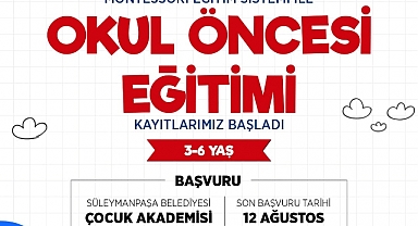 Süleymanpaşa Belediyesi Çocuk Akademisi Kayıtları Başladı