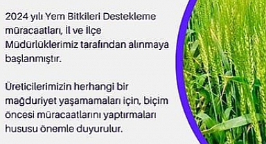Yem Bitkileri Destekleme Müracaatları İçin Önemli Duyuru