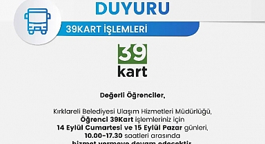 39Kart İşlemleri İçin Önemli Duyuru