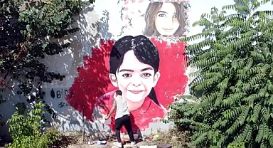 Azeri asıllı ressam, Narin'in resmini duvara çizdi
