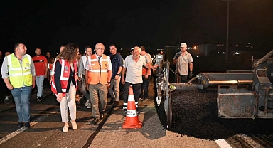 CANDAN BAŞKAN, ASFALT ÇALIŞMASINI YERİNDE İNCELEDİ