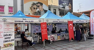 Edirne'de Halk Sağlığı Haftası'nda vatandaşlara sağlık taraması ve bilgilendirme