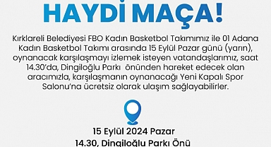 Kırklareli Belediyesi'nden Ücretsiz Ulaşım Duyurusu: Haydi Maça!