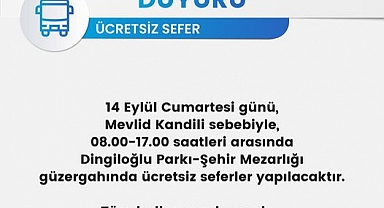 Mevlid Kandili’nde Ücretsiz Ulaşım Hizmeti