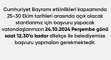 29 Ekim Cumhuriyet Bayramı için El Emeği Stantları Başvuruları Başladı