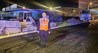 Büyükkarıştıran’da Yolda Asfaltlama Çalışmaları Başladı