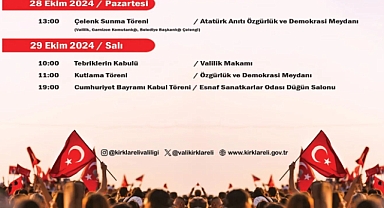 Kırklareli Valiliği'nden Cumhuriyet Bayramı Duyurusu