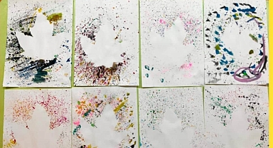 Babaeski Plevne İlkokulu Anasınıfı Öğrencilerinden Renkli Sulu Boya Etkinliği