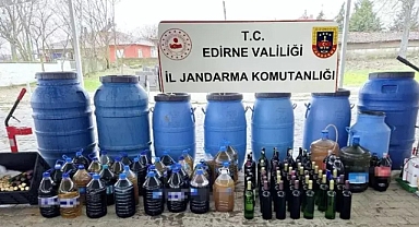 Edirne'de 1560 litre 'sahte şarap' ele geçirildi