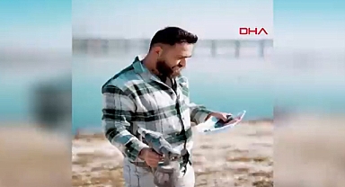 Ressam Abdullayev, DMD hastası Yakup'a destek için portresini Meriç kıyısına çizdi