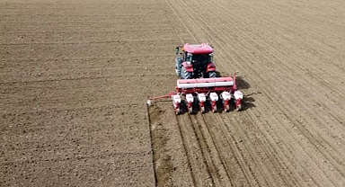 Edirne'de kurak mevsime kalmak istemeyen üretici ayçiçeği ekimine erken başladı