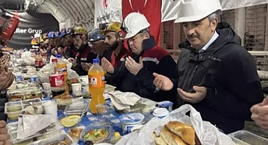 Edirne Valisi Sezer, yerin 200 metre altında madencilerle iftar yaptı
