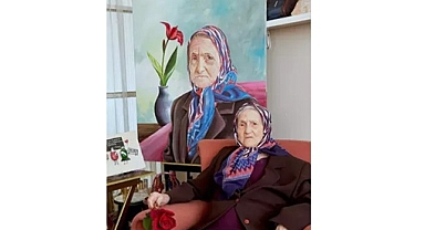 Kadınlar Günü'nde ziyaret ettiği huzurevinin en yaşlısını resmetti