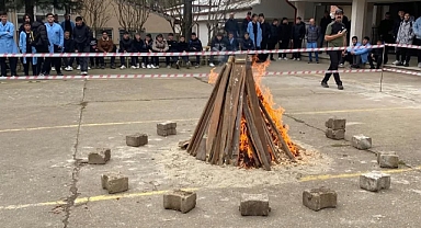 Öğrencilere Yangın Eğitimi ve Tatbikatı