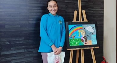 Mimar Sinan İlkokulu Öğrencisi Eda Kartel, Resim Yarışmasında Üçüncülük Kazandı