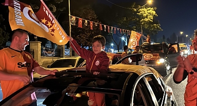 Trakya'da Galatasaray taraftarları şampiyonluğu kutladı