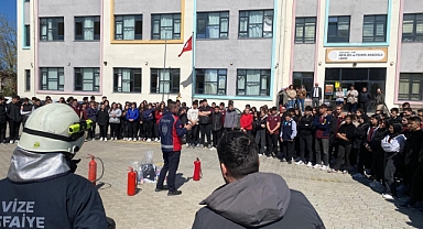 Vize’de Öğrencilere Yangın Tatbikatıyla Bilinçlendirme